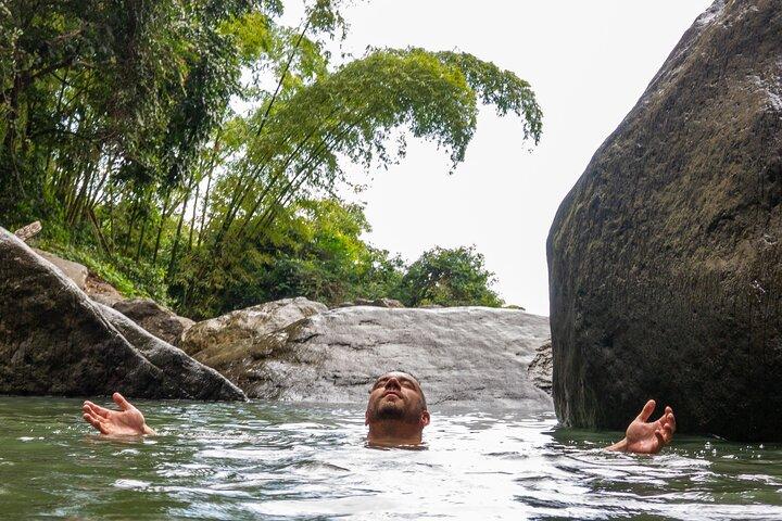 Waterfall Hike in Remote Area of El Yunque Rainforest; San Juan