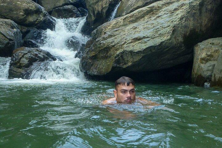 Waterfall Hike in Remote Area of El Yunque Rainforest; San Juan