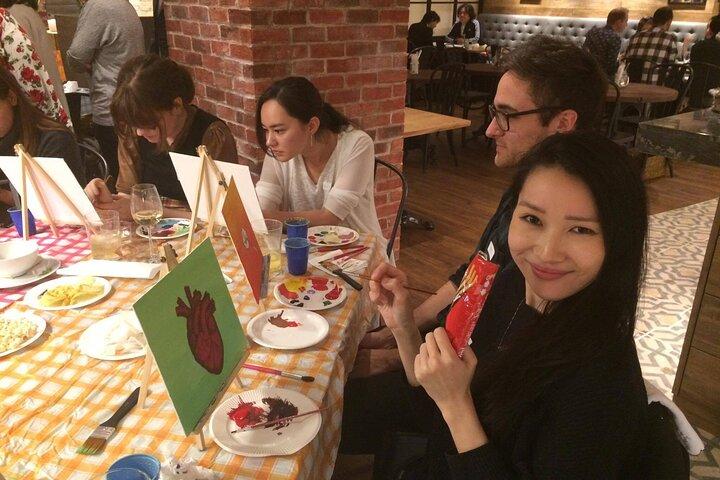 Paint and wine experience: Shibuya enjoying seasonal Japanese culture