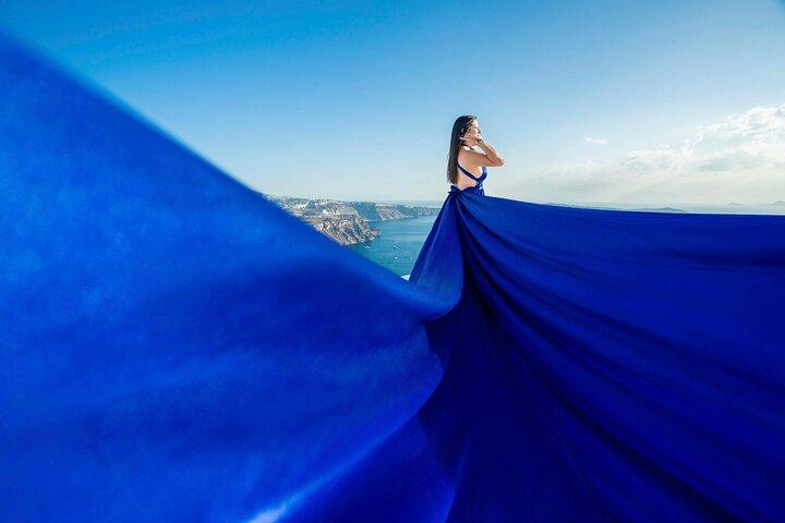 Santorini Flying Dress Photoshoot