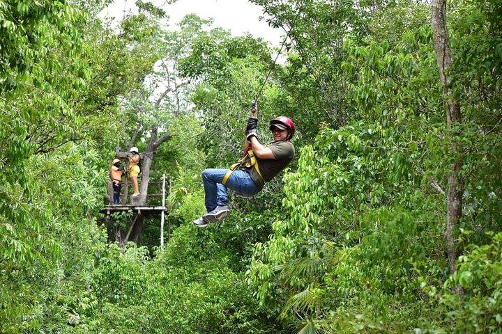 Adrenaline Tour with ATV, Zipline, and Cenote from Cancun