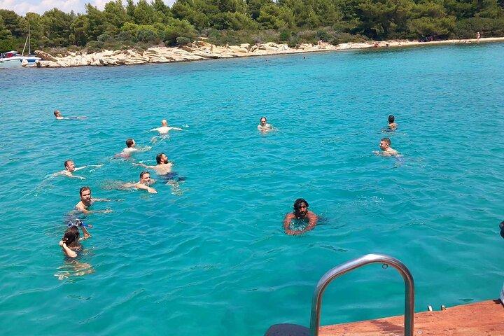 From Ouranoupolis: Blue Lagoon Cruise + Lunch on Board