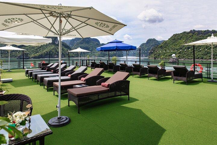 Doris Cruise 5 star cruise 2 days visiting Halong Bay Lan Ha Bay private balcony