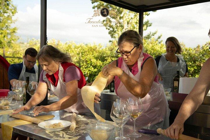 Florence Private Cooking Class in San Gimignano and Wine Tasting