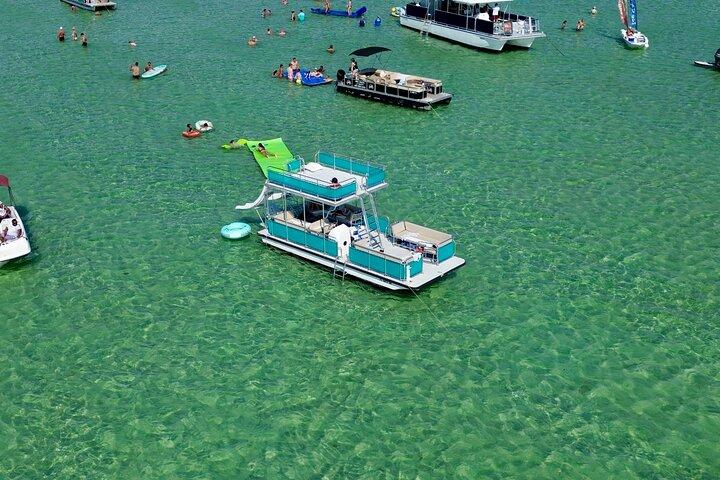 Private Crab Island Double Slides Pontoon Charter