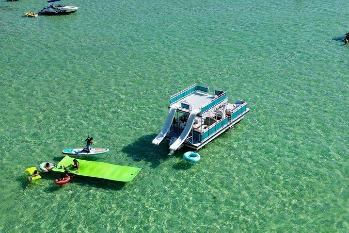 Private Crab Island Double Slides Pontoon Charter