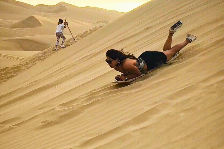 Buggy and Sandboard and Sunset in Huacachina