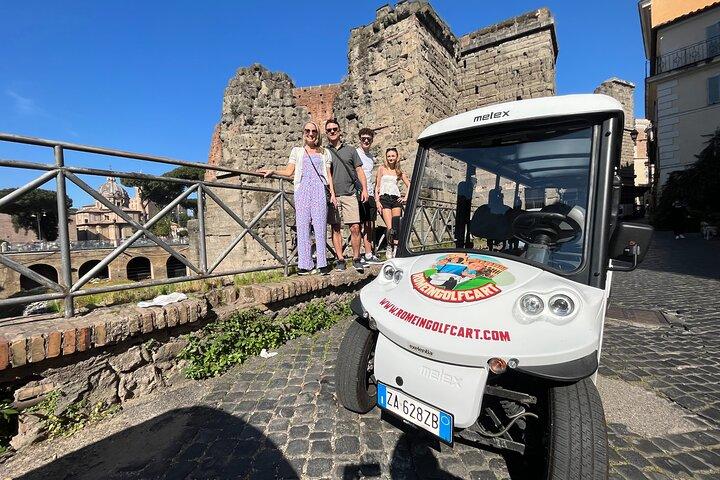 Rome: 3 Hours Golf Cart with Gelato and Trevi Fountain Entrance