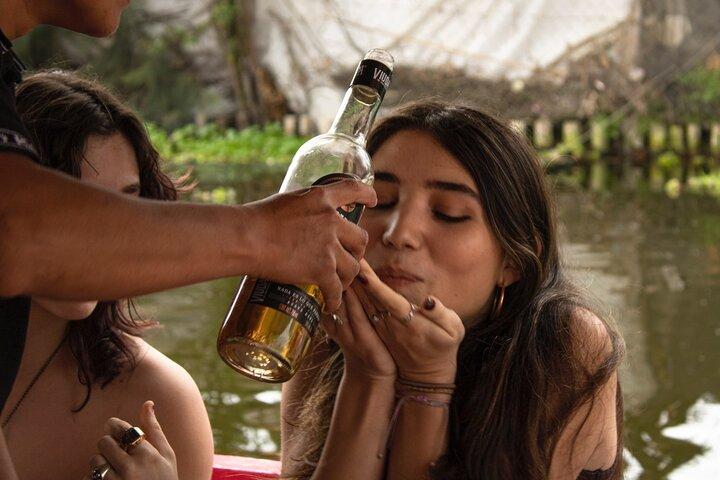 Xochimilco BOAT LIGHT PARTY WITH 1 DRINK AND 4 TAQUITOES + 18