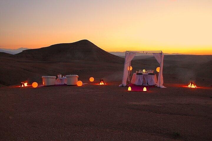 From Marrakech : Agafay Desert Quad Camel Ride and Dinner Show