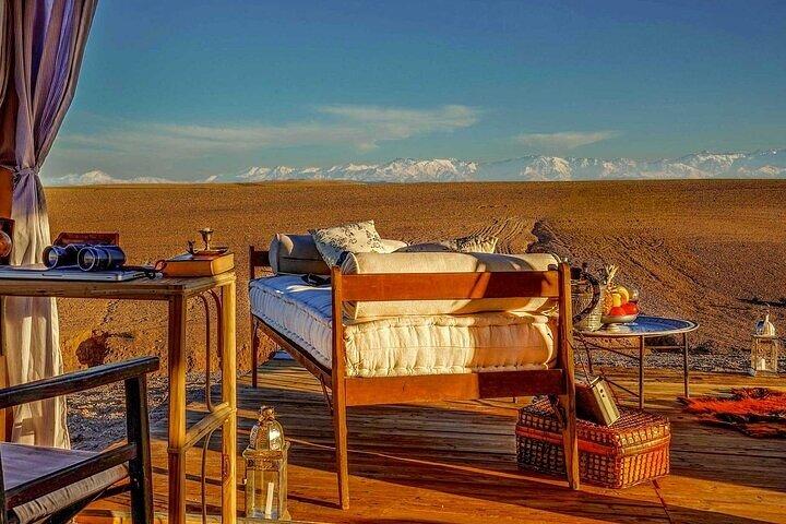 From Marrakech : Agafay Desert Quad Camel Ride and Dinner Show