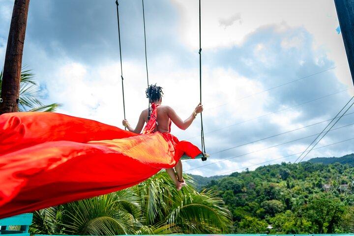 Jamaica Swing Drone Photoshoot with Dress Lunch and Transport