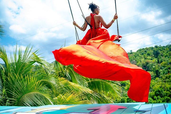 Jamaica Swing Drone Photoshoot with Dress Lunch and Transport