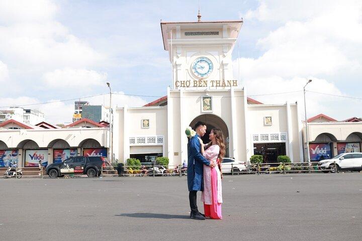 Vietnamese Ao Dai Photoshoot at Iconic Landmarks in Ho Chi Minh