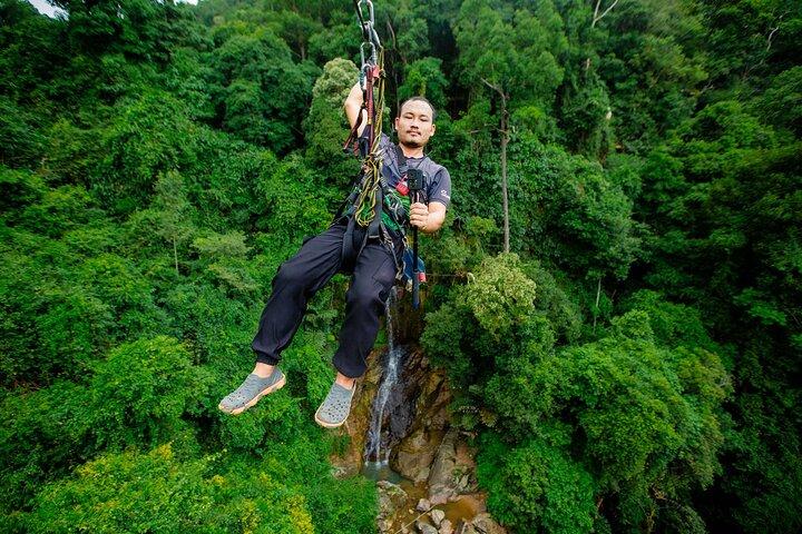 Koh Samui Jungle Zipline and Cafe with Waterfall Views