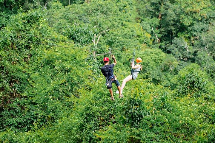 Koh Samui Jungle Zipline and Cafe with Waterfall Views