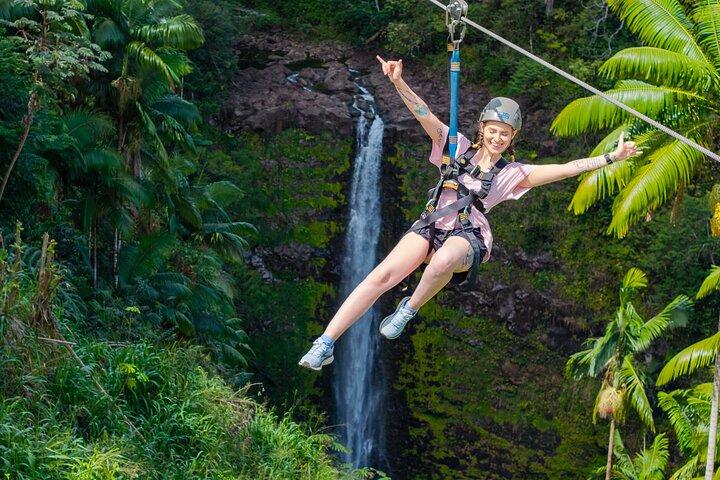 Big Island Zipline Tour Near Akaka Falls (250-ft Waterfall!)