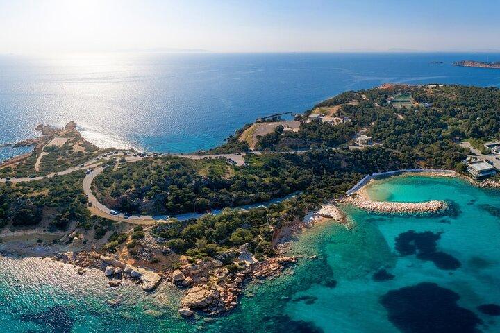 Sunset at Temple of Poseidon and Lake Vouliagmeni Private Trip