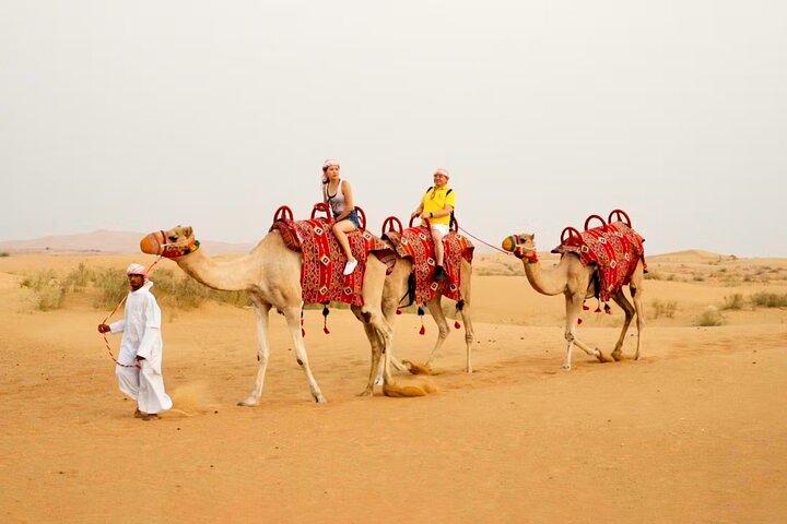 Sunset Camel Ride with Sandboarding and Lavish BBQ Dinner Buffet