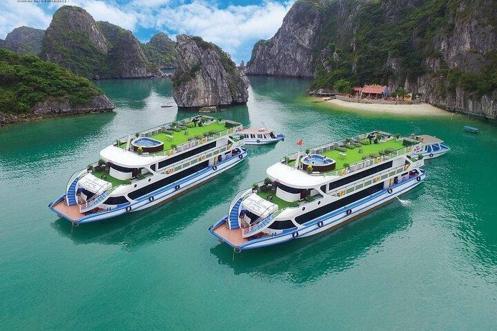 Halong Bay VIP Cruise: Swim, Kayak, Caves, Buffet Lunch and Party