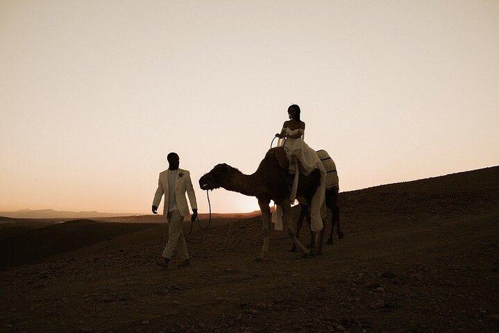 Marrakech: All-In-ONE Agafay CAMEL , DINNER, SHOW & TRANSPORT.