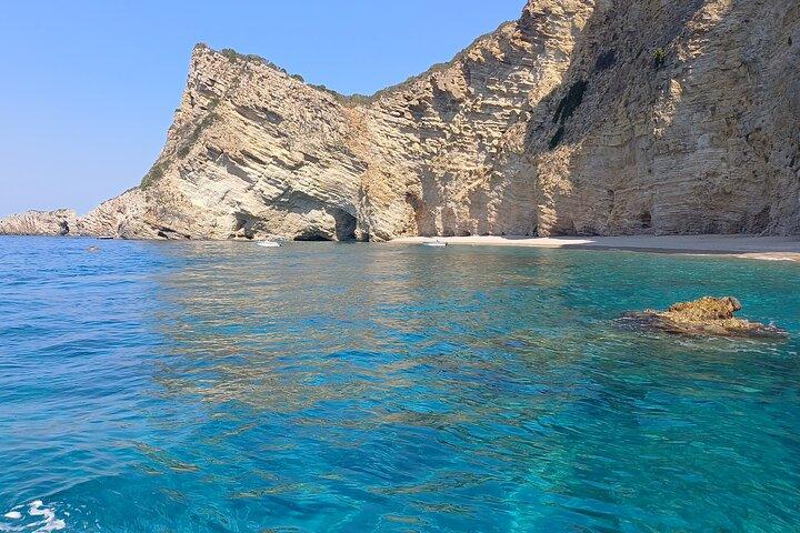 Paleokastritsa Corfu: Paradise, Yali Beach & Blue Caves Boat Tour