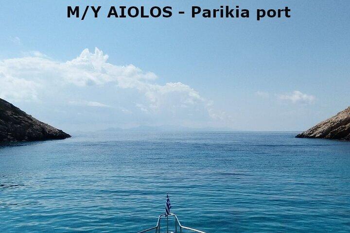 M/Y Aiolos Sea Tour Blue Lagoon Sea Caves Despotico from Parikia