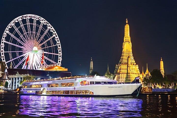 White Orchid Chao Phraya River Dinner Cruise free Beer in Bangkok