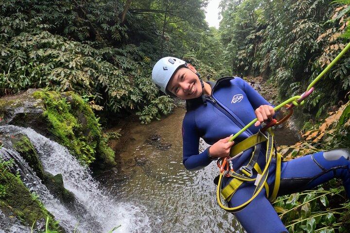 Waterpark Canyoning at Ribeira dos Caldeirões, Sao Miguel Azores