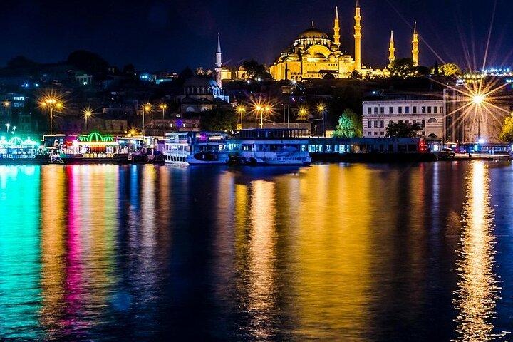 Bosphorus Night Lights: Guided Cruise With Tea and Cookies