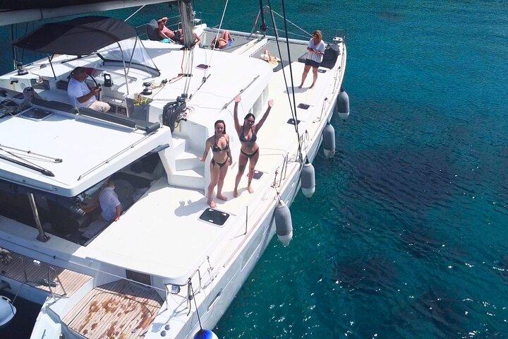 Kos: Catamaran Small Group Full-Day trip with Meal, Drinks, Swim