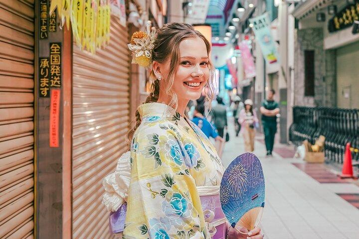 1-Day Kimono/Yukata Experience in Osaka – Enjoy Day & Night