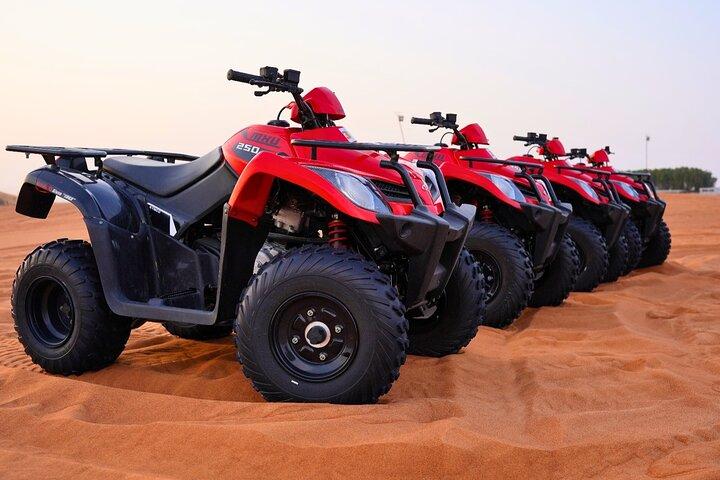 Dubai: Vip Safari Red Dunes Quad Bike Camel Dinner 4x4 Pick Drop