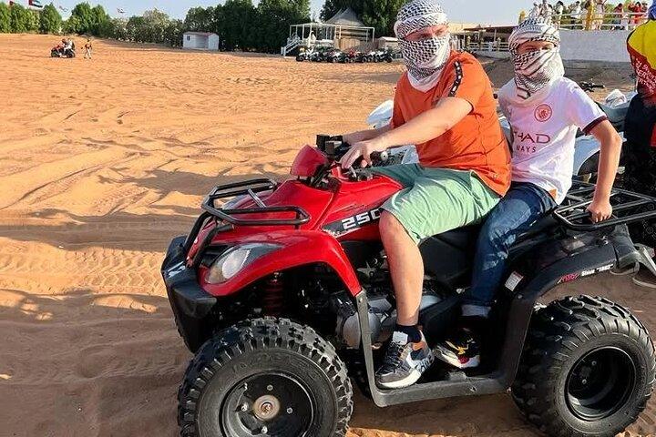 Dubai: Vip Safari Red Dunes Quad Bike Camel Dinner 4x4 Pick Drop