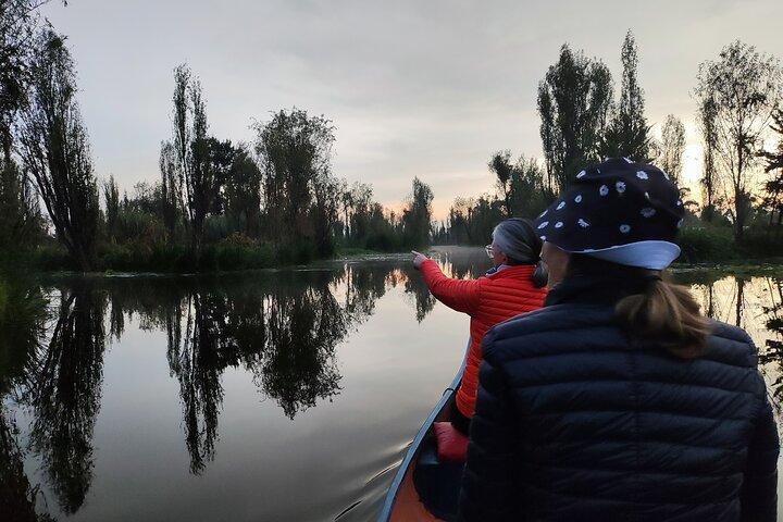 Xochimilco at dawn in Canoe or Kayak and Organic Breakfast