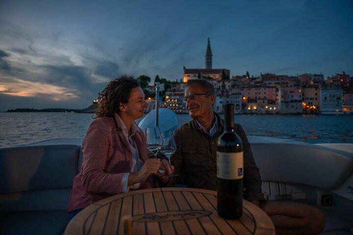 Private Nighttime Luxury Speedboat Tour of Rovinj with Wine