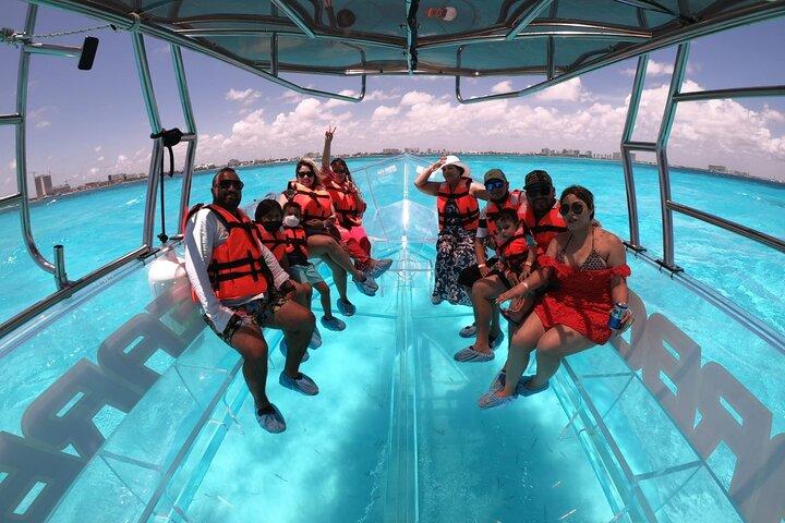 Cancun Clear Boat Tour with Panoramic Caribbean Views