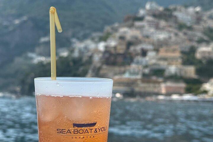 Positano shared sunset by boat with aperitif