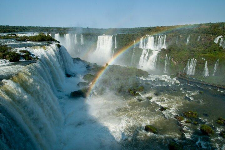 Brazilian Falls With Macuco Safari Boat