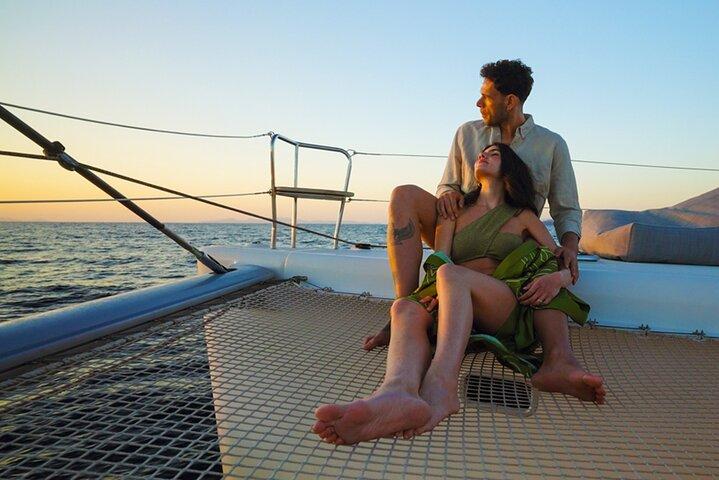 Santorini Platinum Catamaran Cruise with Meal, BBQ and Open Bar