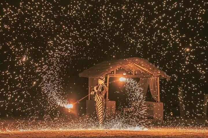 from Marrakech: Agafay Desert Quad, Camel Ride, Dinner &Fire Show
