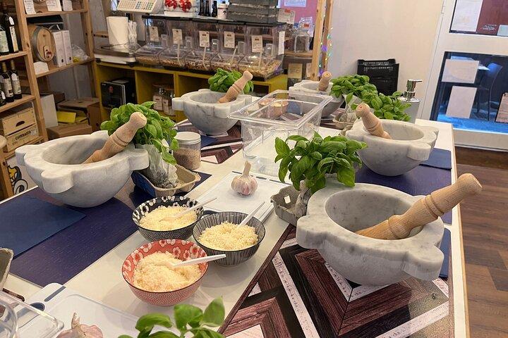 Genoese Pesto Lesson with Mortar, Pasta Tasting and Local Wine