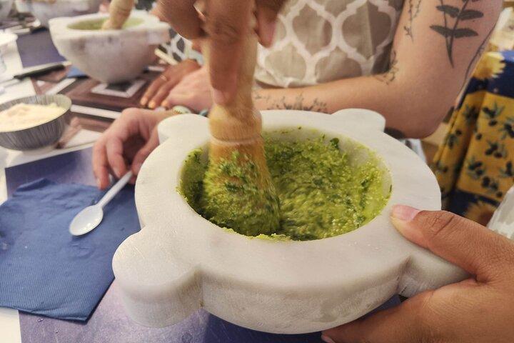 Genoese Pesto Lesson with Mortar, Pasta Tasting and Local Wine