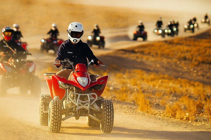 Marrakech: agafay desert quad bike with camel ride & dinner show