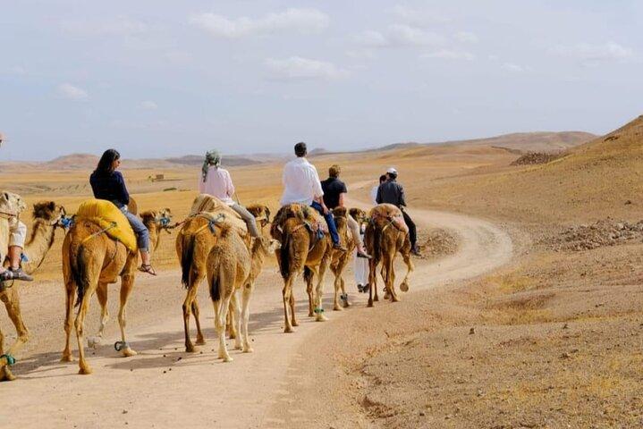 Marrakech: agafay desert quad bike with camel ride & dinner show