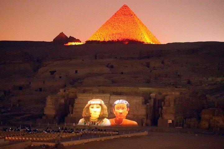 Giza Pyramids Sound & Light Show with Private Transfer from Cairo