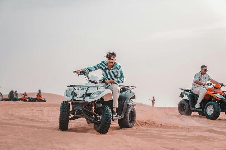 Dubai Quad Bike Safari with Camel Ride and Scenic Dune Photo Stop