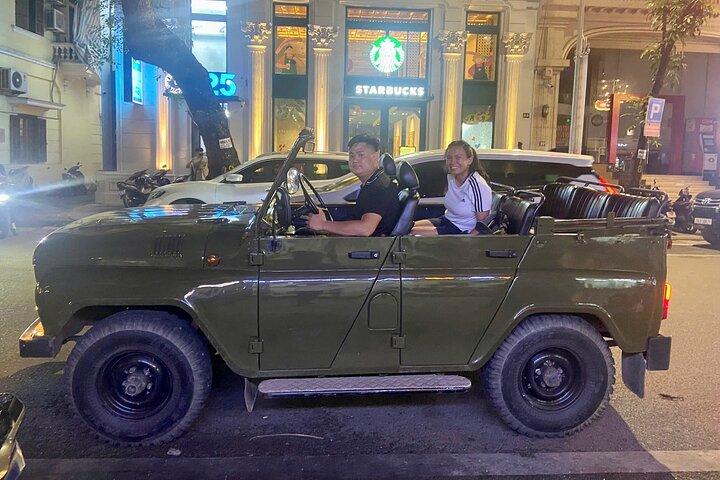 Hanoi By Night Street Food and Train Street By Army Jeep