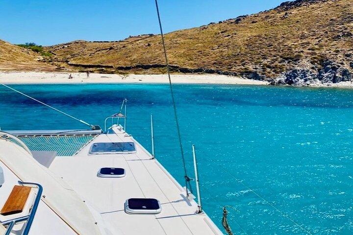 Mykonos Catamaran Cruise Private Tour with Meals and Drinks