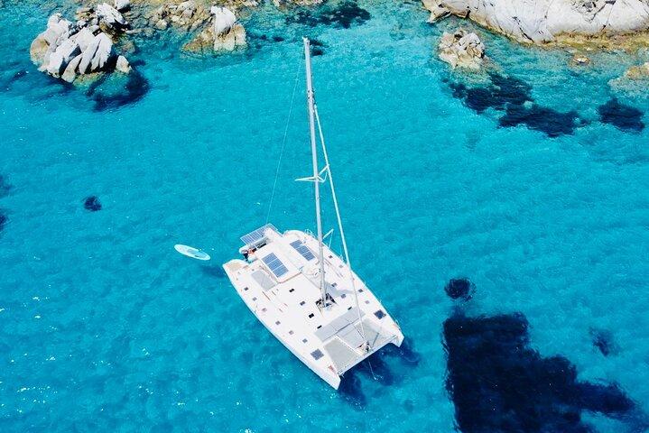 Mykonos Catamaran Cruise Day or Sunset Tour with Meals and Drinks
